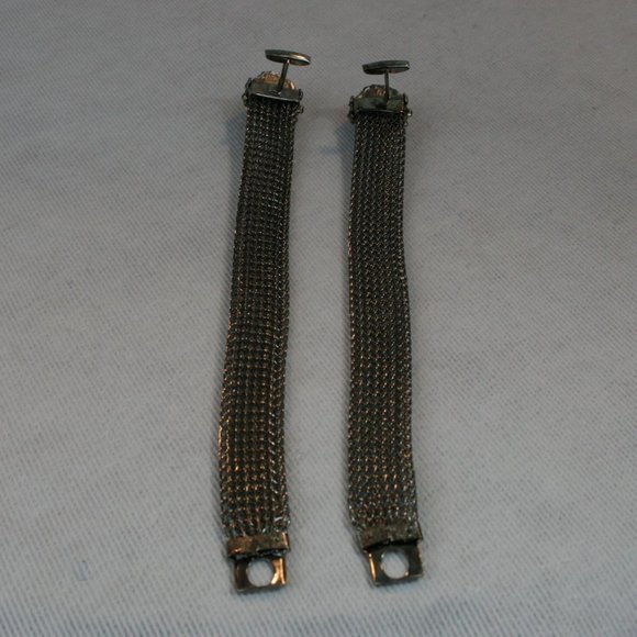 Rare Vintage 40's Carriage House "CARRIBANDS" Silver Cuff Links in original box - Picture 9 of 12